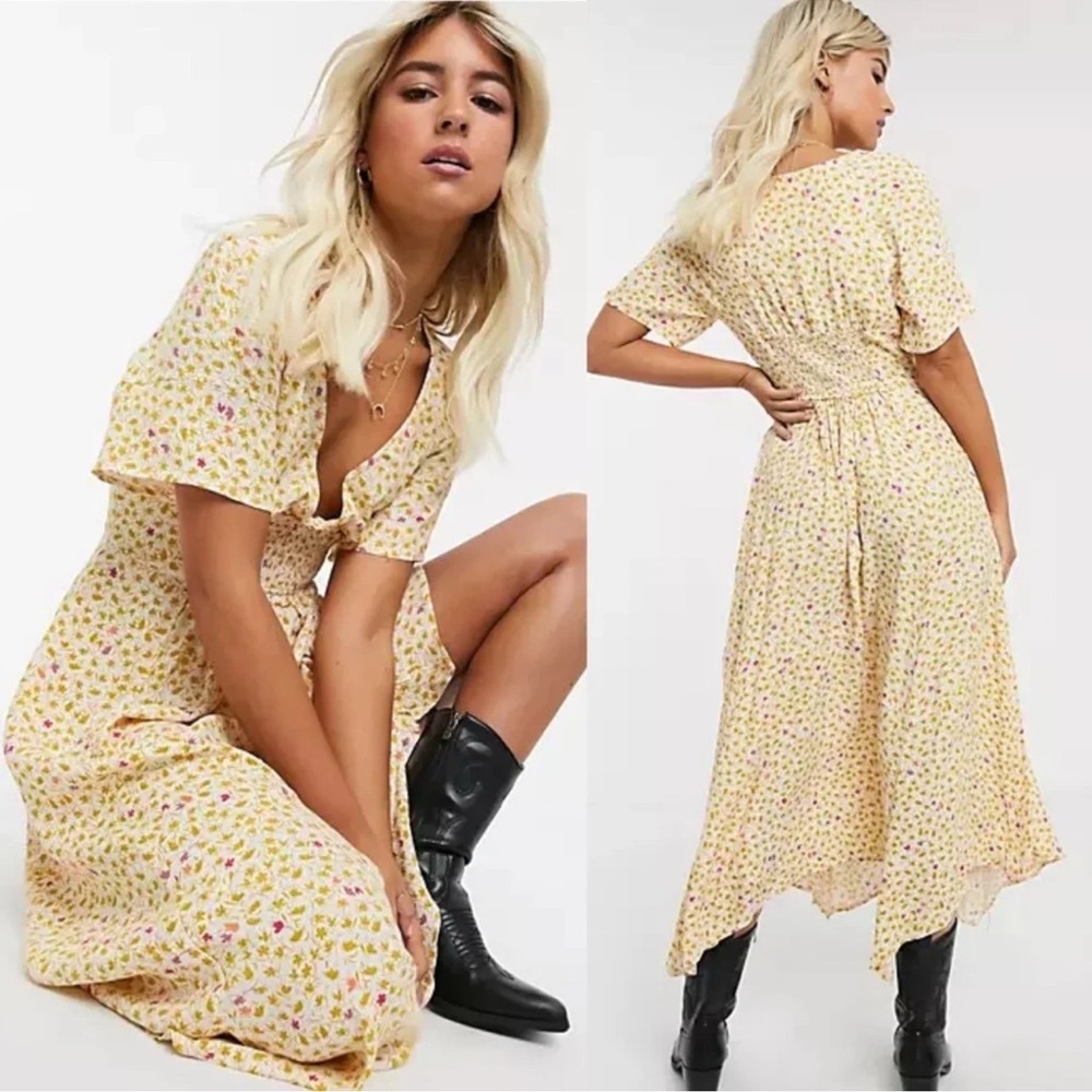 Free People In Full Bloom Midi Dress Size L - Picture 10 of 14